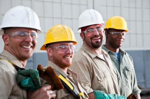 construction workers smiling