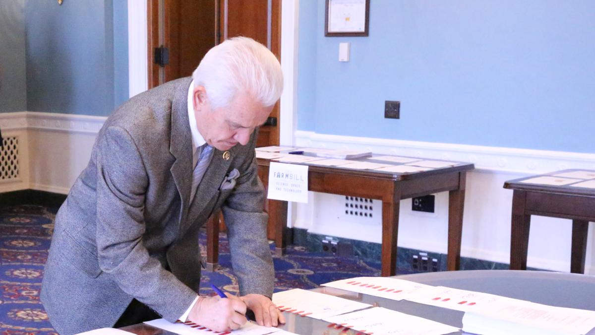 Rep. Costa Signing Farm Bill Conference Report   12.10.2018