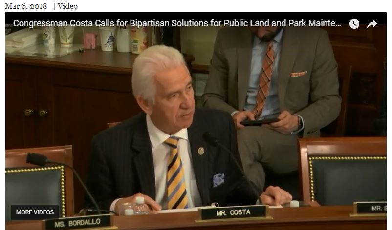 Congressman Costa Calls for Bipartisan Solutions for Public Land and Park Maintenance